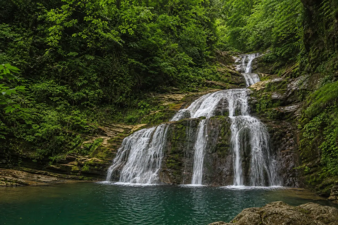 آبشار اول شیرآباد میان جنگل هیرکانی