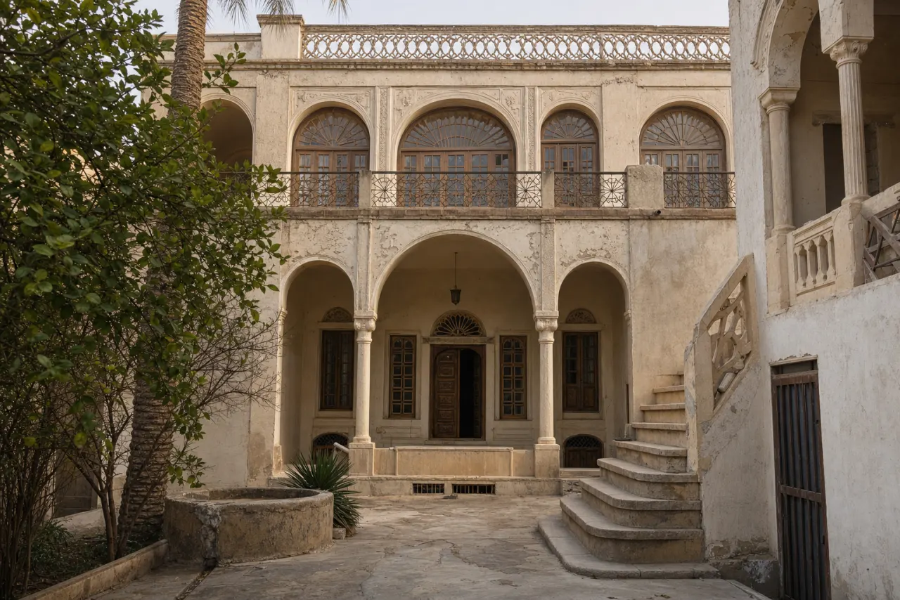 نمای عمارت تاریخی طاهری در بافت بوشهر
